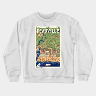 Deauville France Vintage Poster 1931 Crewneck Sweatshirt